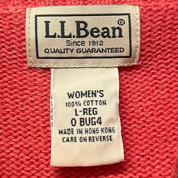 LL Bean Woman’s 100% Cotton Double Zippered Long Sleeve Cardigan 0 BUG4 Size L - Picture 5 of 8